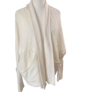 Anthropologie Saturday Sunday Open Cardigan Women  M Off White Long DolmanSleeve
